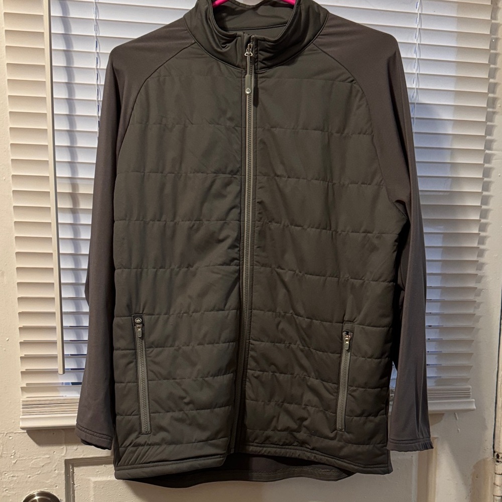 Peter Millar Quilted Lightweight Full-Zip Jacket in Charcoal